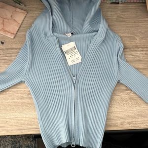 Tight fitted hoodie zip up, athletic wear